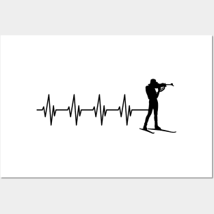 Cross country skiing heartbeat Posters and Art